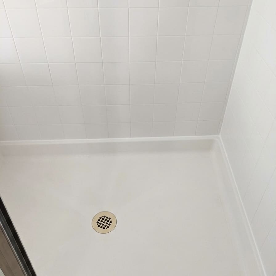 After shower base perimeter re-caulking in Markham.