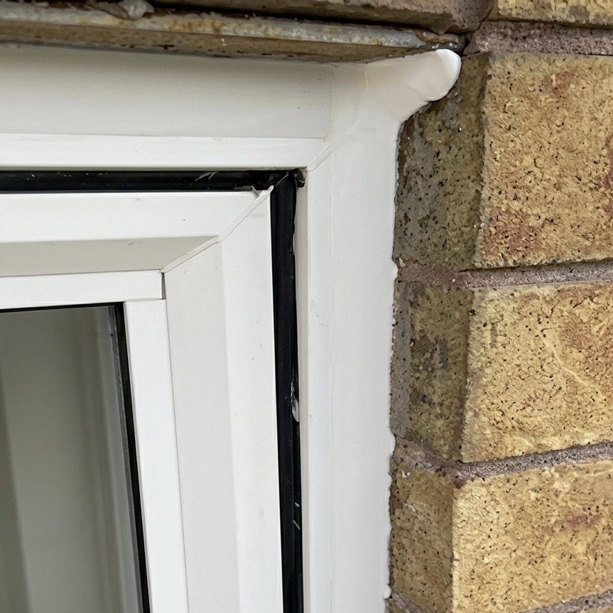 Markham window caulking after a failed DIY silicone attempt was cleaned up and finished professionally