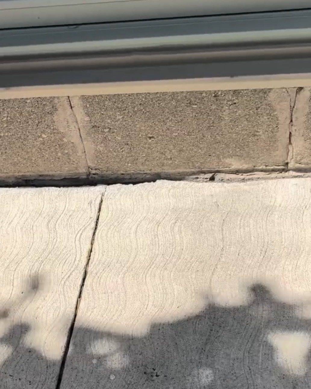 Foundation joint before caulking in Oakville